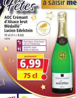 Norma LUCIEN EDELSTEIN AOC Crémant d'Alsace brut Médaillé offre