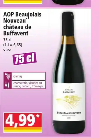 Norma AOP Beaujolais Nouveau château de Buffavent offre