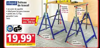 Norma SCHEPPACH Tréteau de travail offre