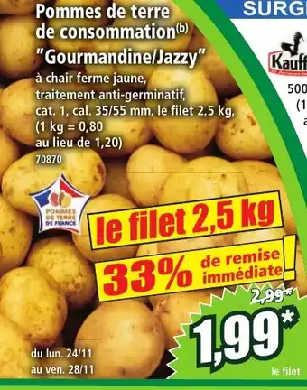 Norma Pommes de terre de consommation Gourmandine/Jazzy offre