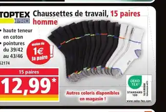 Norma TOPTEX Chaussettes de travail, 15 paires homme offre