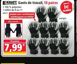Norma KRAFT Gants de travail, 10 paires offre