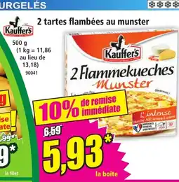 Norma KAUFFER'S 2 tartes flambées au munster offre