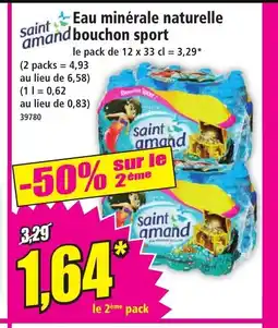 Norma SAINT AMAND Eau minérale naturelle bouchon sport offre