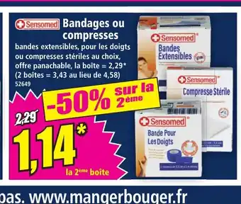 Norma SENSOMED Bandes ou compresses offre