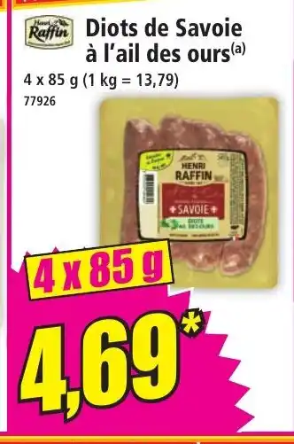 Norma HENRI RAFFIN Fiots de Savoie à l'ail des ours offre
