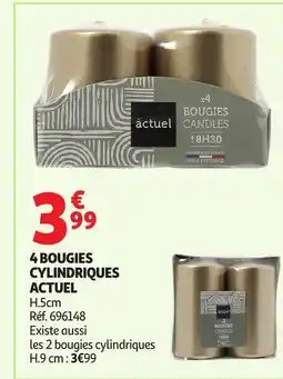 Auchan ACTUEL 4 bougies cylindriques offre