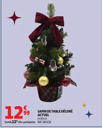 Auchan ACTUEL Sapin de table décoré offre
