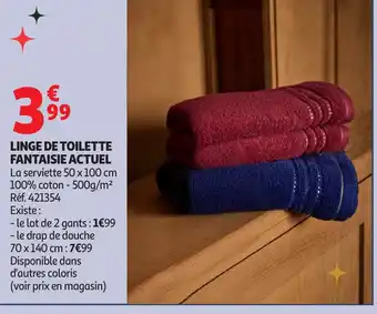Auchan ACTUEL Linge de toilette fantaisie offre