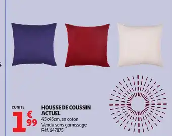 Auchan ACTUEL Housse de coussin offre