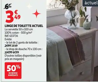 Auchan ACTUEL Linge de toilette offre