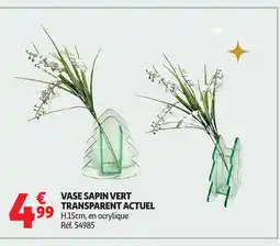 Auchan ACTUEL Vase sapin vert transparent offre