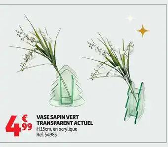 Auchan ACTUEL Vase sapin vert transparent offre