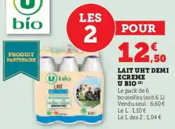 U Express Lait uht demi ecreme u bio offre