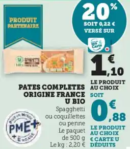 U Express Pates completes origine france u bio offre