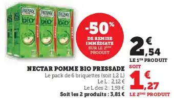 U Express Nectar pomme bio pressade offre