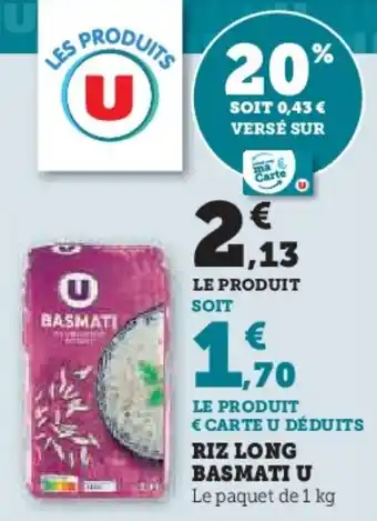 U Express Riz long basmati u offre