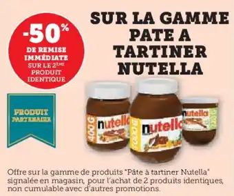 U Express Sur la gamme pate a tartiner nutella offre