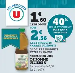 U Express 100% pur jus de pomme filiere u offre
