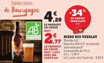 Bi1 Biere bio vezelay DE REMISE offre