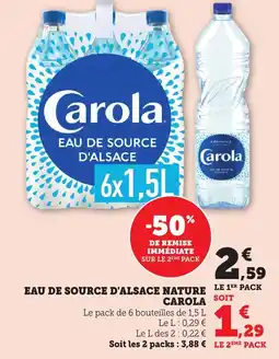 Bi1 Eau de source d'alsace nature carola offre