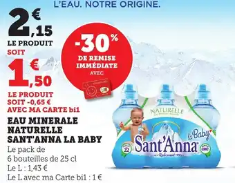 Bi1 Eau minerale naturelle sant'anna la baby offre