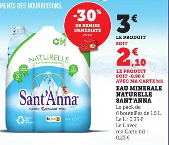 Bi1 Eau minerale naturelle sant'anna offre