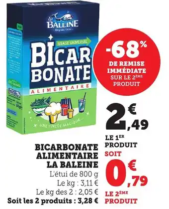 Bi1 Bicarbonate alimentaire la baleine offre