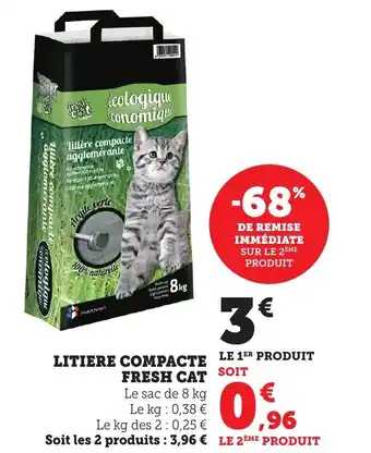 Bi1 Litiere compacte fresh cat offre