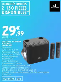 Intermarché Hyper Enceinte karaoké portable dynabass offre