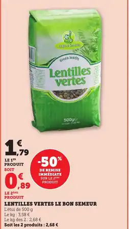 Bi1 Lentilles vertes le bon semeur offre