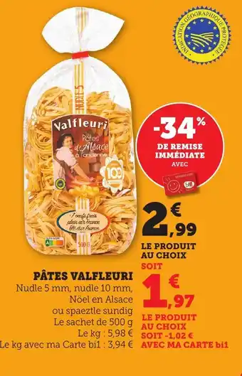 Bi1 PÂTES VALFLEURI offre