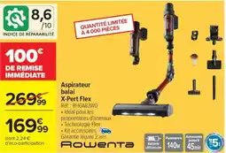 Carrefour ROWENTA Aspirateur balai X-Pert Flex offre