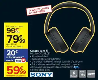 Carrefour Casque sans fil offre