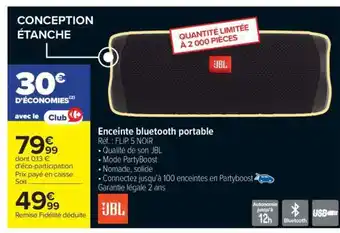Carrefour Enceinte Bluetooth Portable offre