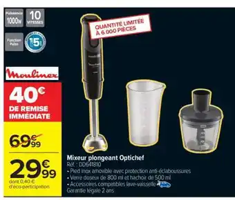 Carrefour Mixeur plongeant Optichef offre