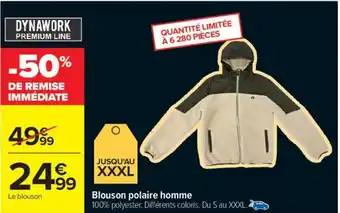 Carrefour Blouson polaire homme offre