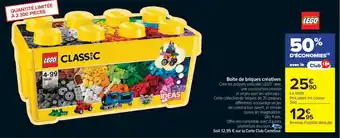 Carrefour LEGO Classic Boîte de briques créatives offre