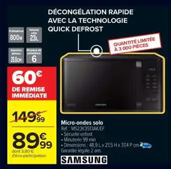 Carrefour Micro-ondes solo offre