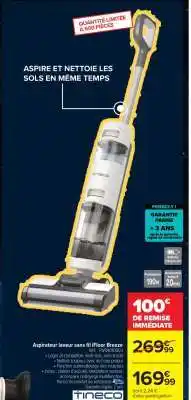 Carrefour Aspirateur laveur sans fil Floor Breeze offre