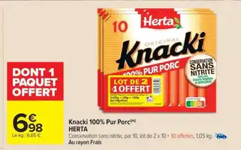 Carrefour Market Knacki 100% Pur Porc offre