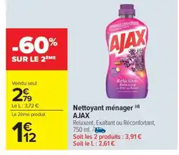 Carrefour Market NETTOYANT MENAGER AJAX offre