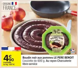 Carrefour Boudin noir aux pommes LE PERE BENOIT offre