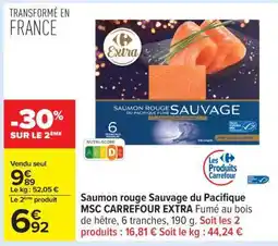 Carrefour Saumon rouge Sauvage du Pacifique MSC CARREFOUR EXTRA offre