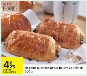 Carrefour 10 pains au chocolat pur beurre offre
