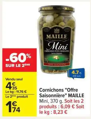 Carrefour Cornichons Offre Saisonnière MAILLE offre