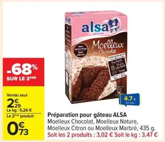 Carrefour Préparation pour gâteau Alsa offre