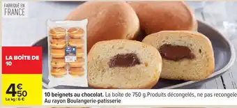Carrefour 10 beignets au chocolat offre