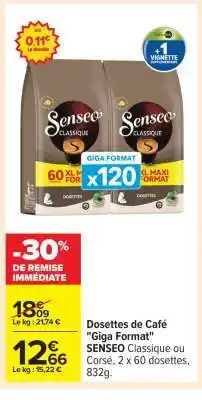 Carrefour Dosettes de Café Giga Format offre