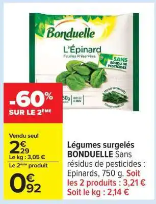 Carrefour Légumes surgelés BONDUELLE offre
